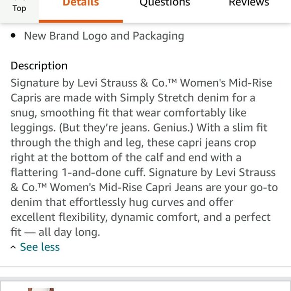 NWT Signature by Levis Womens Mid rise capri pants - Size 18 - Picture 8 of 11
